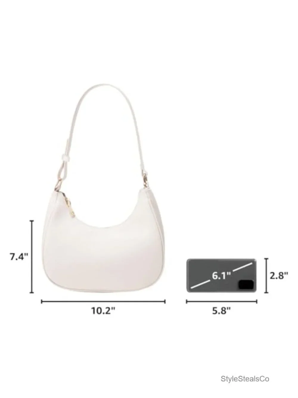 PU Leather Hobo Shoulder Bag Mini Clutch Purse with Zipper